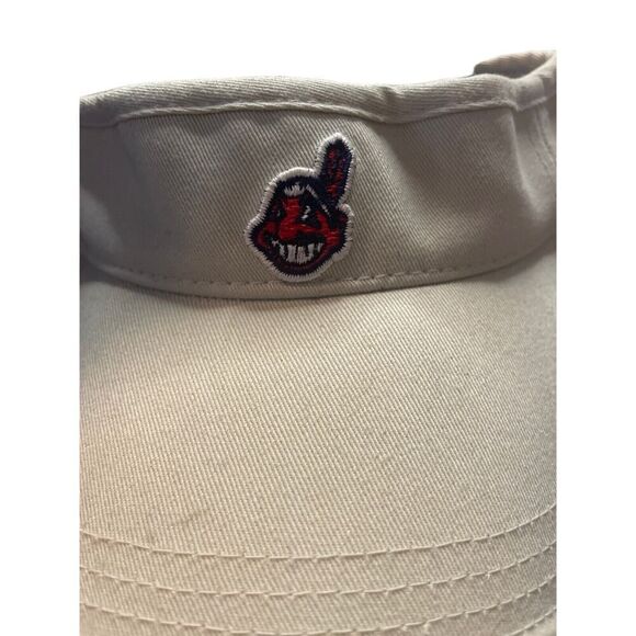 American Needle Wahoo Logo Hat Sun Visor Tan Cleveland Indians MLB Baseball NWT - Picture 4 of 4